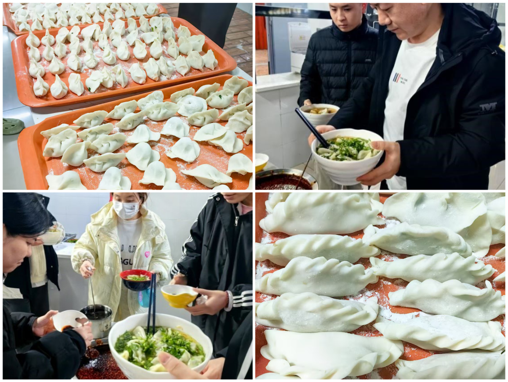 太阳成微电组织冬至节包饺子活动